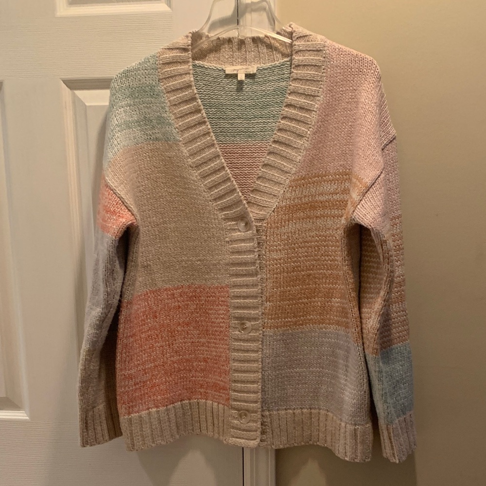 Mystree Multicolor Patchwork Cardigan - image 1